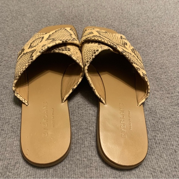 Everlane Leather Snake Crossover Slides Size 6 - Picture 2 of 5